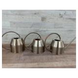Three Metallic Watering Cans