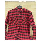 Red and Black Plaid Flannel Shirt, Size XL