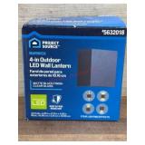 Outdoor LED Wall Lantern, Matte Black, 4-Inch