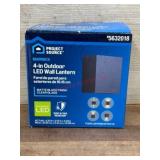 4-Inch Outdoor LED Wall Lantern with Matte Black F