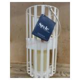 White Metal Lantern with Candle Insert