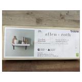 24-Inch White Wall Shelf with Brackets