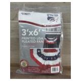 Printed USA Polycotton Pleated Fan, 3
