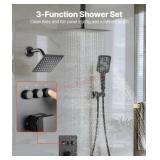 Matte black 3 function shower set