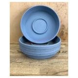 5 Round Blue Silicone Plates