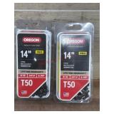 Two 14-Inch Chainsaw Chains, 3/8" Pitch, 0.050"