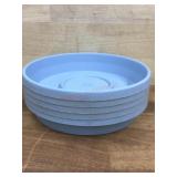 8 Blue Plastic Plant Saucers, 8-Inch