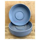 5 Blue Round Plant Saucers