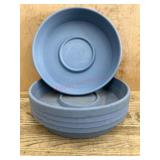 Five Blue Plant Pot Saucers