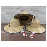 Straw Sun Hats with UPF Protection, Set of Three
