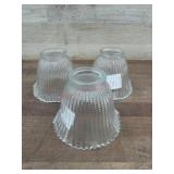 Three Clear Beaded Glass Lamp Shades
