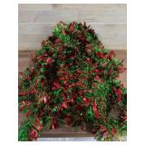 5 Red and Green Tinsel Garlands