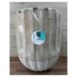 Striped Ceramic Planter for Indoor and Outdoor Use