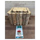 Two Birch Wood Planters for Holiday Decor