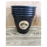 5 Black Eco-Friendly Plastic Pots