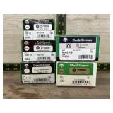 2 twinthread cabinet screws, 1 drywall screw, 1