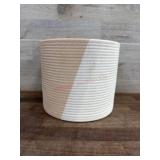 Round Two-Tone Clay Planter with Drainage Hole