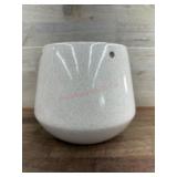 White Ceramic Hanging Planter with Drainage Hole