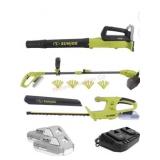 Sun Joe 24V Cordless 3-Tool Garden Combo Kit: