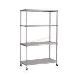 4-Tier Steel Shelving with Shelf Liners, 36" W x