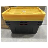 4- 27 Gallon Heavy-Duty Black and Yellow Storage