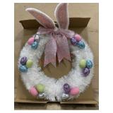 24 inch bunny ears tinsel wreath