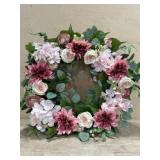 30 in pink dahlia wreath