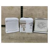 2- Ceramic and 1 metal tissue box covers