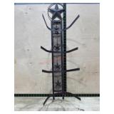 Metal wall hanging cowboy hat rack