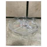 Clear plastic divided serving tray