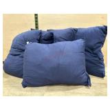 Box of 5 blue throw pillows