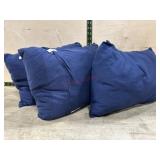 3 Navy blue throw pillows