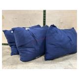 3 Navy blue throw pillows
