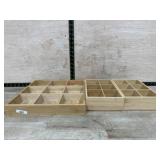 3 wood divided organizer trays
