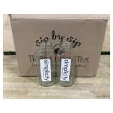 Box of 11 Small glass jars