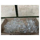 Flat of shot glasses and mini handles mason jars