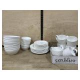 8 Place setting of white Mikasa dishes