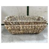2- Wicker woven decorator baskets