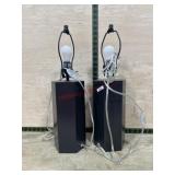 2- Black table lamps