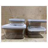 4- Glass food storage containers with lids
