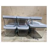 6- Glass food storage bowls with lids