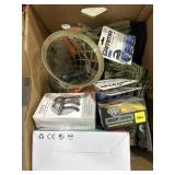 Box lot of Vacuum seal bags/ sports tack and misc