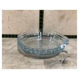 2 Scalloped edge glass pie pans