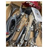 Flat of kitchen utensils