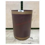 Brown decorator trash can