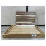 Wood tray and cutting board
