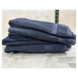 6 Black hand towels