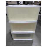 3- Plastic stacking storage drawers