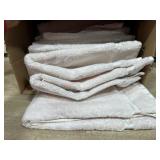 Box of 14 tan hand towels