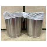 2- Stainless trash cans